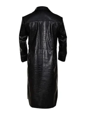 Laurence Fishburne premium alligator leather coat inspired long black movie outfit