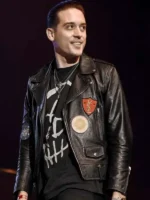 G-Eazy Leather Jacket in black, a classic style worn by the rapper on stage.