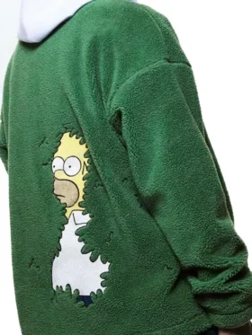 Homer Simpson bushes sweater – cozy meme sweater with green camouflage print.