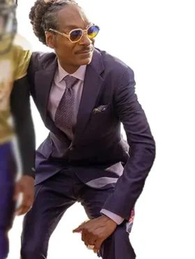 The Underdoggs Jaycen Jennings purple blazer from the 2024 movie, worn by Snoop Dogg as the football coach.