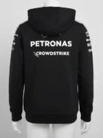 Formula One Team Adidas hoodie Front view of the Mercedes AMG Petronas Hoodie black with all the main sponsor logos visible.