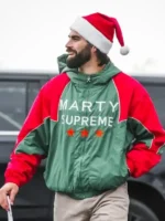 Full view of the Marty Supreme Mexico jacket made from premium polyester material.