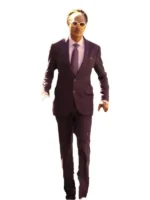 Snoop Dogg The Underdoggs purple suit complete with a tie and pocket square. A sharp, custom outfit for the role.