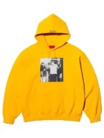 Supreme Illegal Business Controls America hoodie back print detail, highly visible.