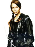 Closeup Katniss Everdeen arena jacket, brown Hunger Games Everdeen arena jacket front