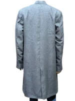 A sleek gray trench coat inspired by Theo James's character in the 2024 series The Gentlemen.