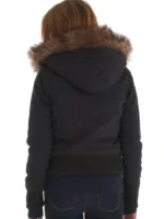 Women’s Superdry Study Duffle Jacket in cotton with faux shearling lining and hooded toggle design.