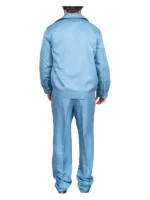 Cousin Eddie Christmas Vacation powder blue leisure suit back view showing full jacket and matching trousers on model at TV Jackets