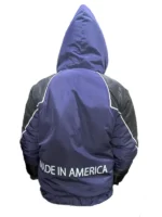 The back view of the Marty Supreme Jacket showing the clean lines and structure.
