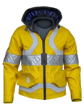 David Martinez jacket . The Cyberpunk Edgerunners David jacket features reflective silver strips and a glowing collar.