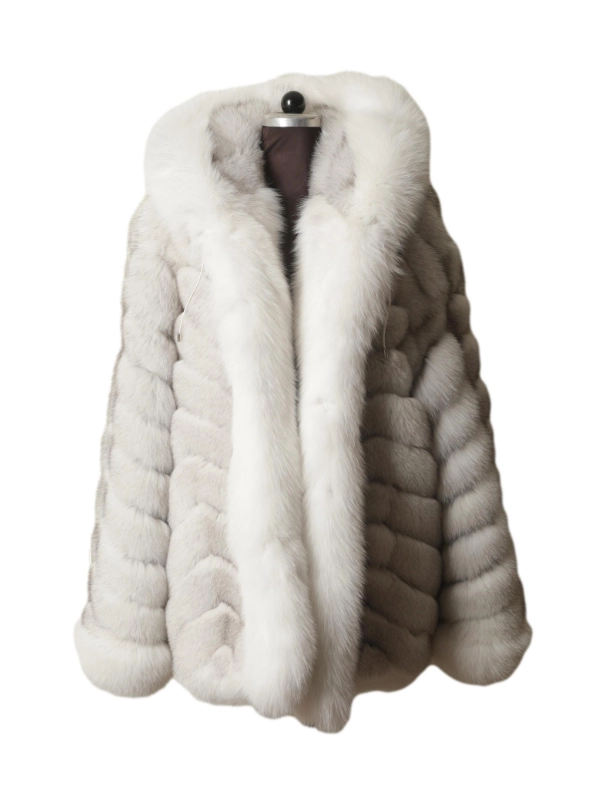 white hooded faux fur winter coat mens Luxurious white hooded faux fur winter coat mens with plush trim, an ideal mens white hooded faux fur coat for winter.