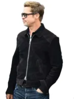 Brad-Pitt-Suede-Leather-Black-Jacket