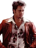 Brad Pitt red leather jacket