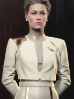 A striking white Phantom Liberty Jacket as seen on the character V in the hit DLC.