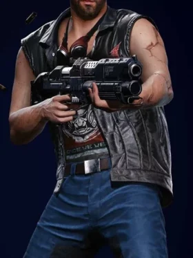 Cyberpunk 2077 Nomad vest inspired by the character V with a sleeveless rugged design.
