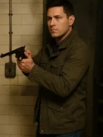 Khaki Green Jacket inspired by a legendary screen style with a durable cotton finish.