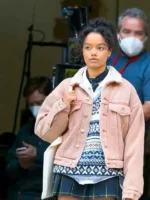 Whitney Peak Gossip Girl 2021 Zoya Lott Pink Sherpa Jacket