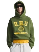 A premium Landon Barker Unisex Green Hoodie for men featuring a heavy cotton weave and a relaxed dropped-shoulder fit.