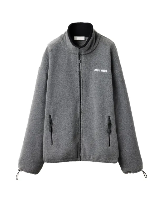 Miu-Miu-Fleece-Jacket-Grey Miu Miu Fleece Jacket