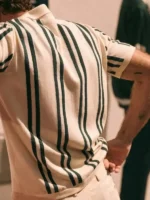 Back view of the Linen Striped Shirt highlighting the high-quality fabric and fit.