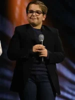 Robert Timothy Smith wearing a sleek black blazer from the Star Wars Skeleton Crew series.