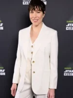 Rebecca Henderson Star Wars The Acolyte Premiere Night Off White Blazer