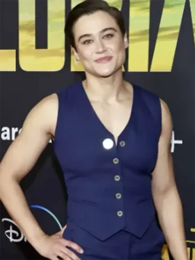 Katy M. O’Brian Star Wars The Mandalorian Comms Officer Blue Vest
