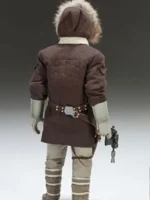 A long dark brown coat with a hood and wide sleeves inspired by the Star Wars universe.