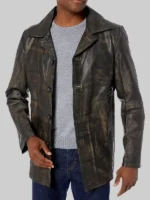 Leather Jacket inspired by a legendary cinematic look with a distressed vintage finish.