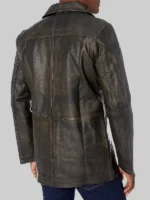 Leather Jacket showing the premium back panel construction and reinforced seam detailing.