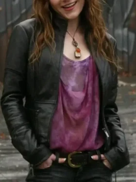 Meg Masters style jacket from the hit series, featuring a minimalist design and durable hardware.