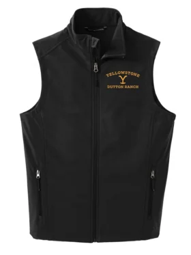 Yellowstone-Dutton-Ranch-Logo-Core-Soft-Shell-Vest-Black