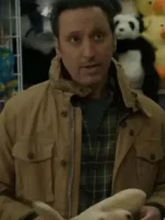 Aasif Mandvi Evil Ben Shakir Brown Cotton Jacket