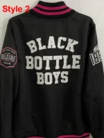 Black Bottle Boy Varsity Jacket, street style