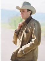 Close-up shot of the fabric and pockets on the Brokeback Ennis Del Mar jacket.