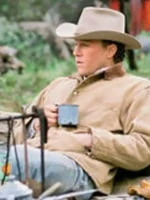 The official Brokeback Mountain Ennis Del Mar promotional jacket in brown cotton.