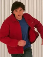 Clark Kent Red Jacket Cotton, full-zip closure, Tom Welling