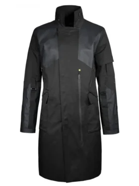Deus Mankind Divided Adam Jensen Coat, black nylon
