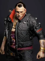 Cyberpunk 2077 jacket inspired by Jackie Welles with a textured finish and bold hardware.