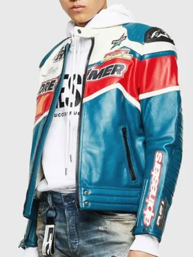 Juice Wrld Bandit Ft NBA Youngboy Jacket, blue leather, zip closure