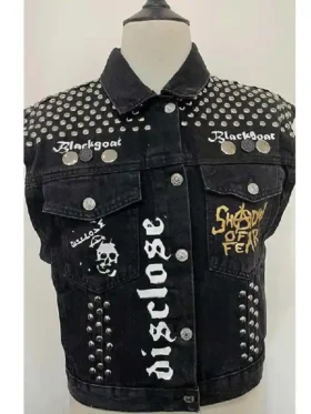 Front view of the Juice Wrld vest Legends Never Die with buttons and pockets.