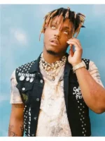 Stylish shot of the Legends Never Die Juice Wrld black vest.