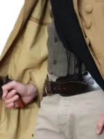 A close-up of the Man With No Name duster coat featuring a rugged design.