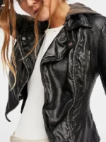 Black leather jacket inspired by Emmy Rossum in the show Shameless.