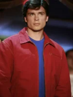 Smallville Clark Kent Full Zip Cotton Red Jacket, Tom Welling
