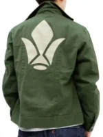 Rugged green Tekkadan style jacket made from durable materials.