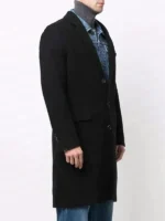 The Batman Bruce Wayne Black Wool Coat, full front view