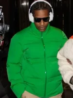 NYC 2026 Green Jacket ASAP Rocky Green Puffer JKT TV