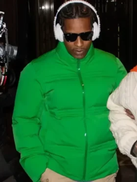 NYC 2026 Green Jacket ASAP Rocky Green Puffer JKT TV