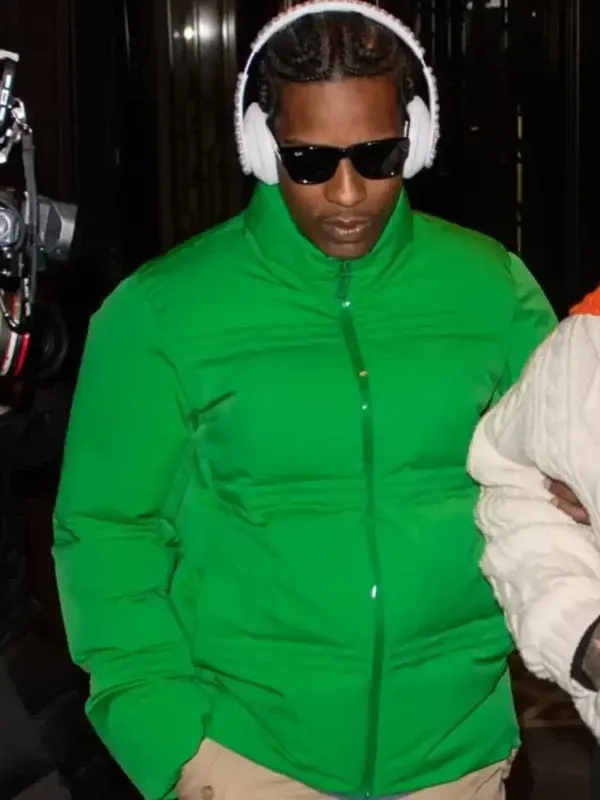 NYC 2026 Green Jacket ASAP Rocky Green Puffer JKT TV